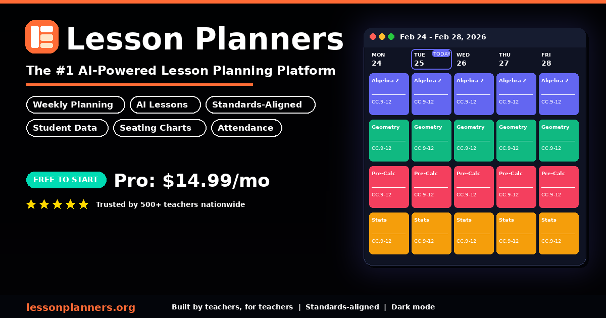 Lesson Planners — Plan Smarter, Teach Better